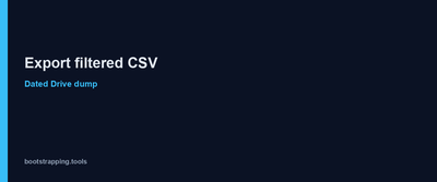 featured image thumbnail for post Export last night’s filtered rows to a dated CSV in Drive