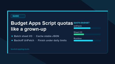 featured image thumbnail for post Budget Apps Script quotas like a grown-up
