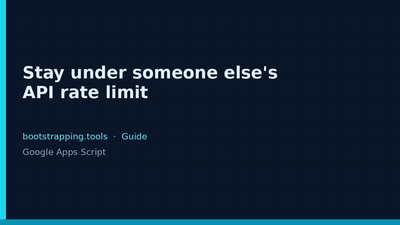 featured image thumbnail for post Stay under someone else’s API rate limit